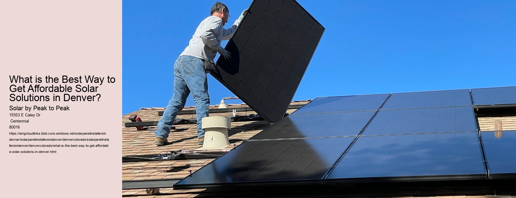 What is the Best Way to Get Affordable Solar Solutions in Denver? 